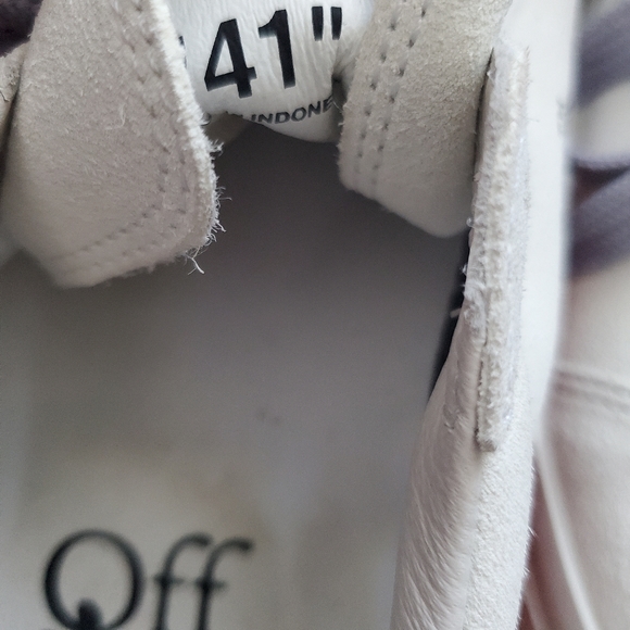 Off White Low Vulcanized Canvas Sneakers - Picture 5 of 6